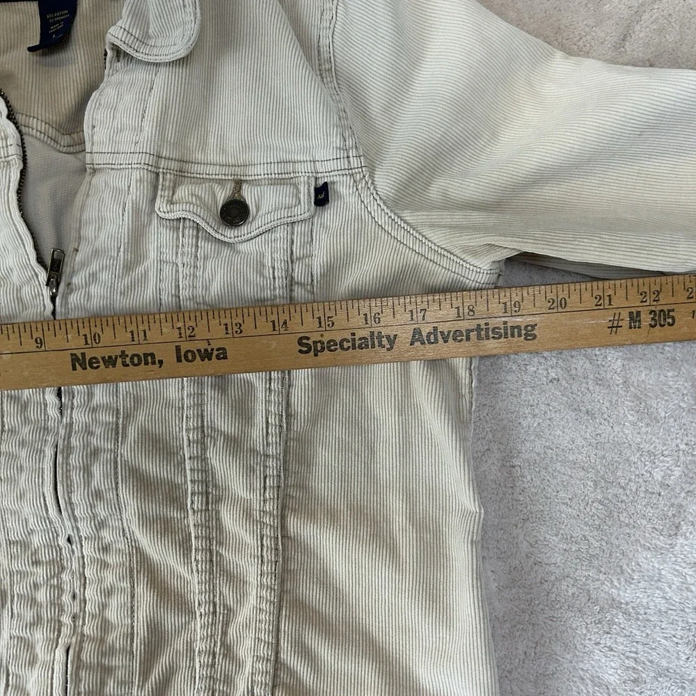 Y2K Vintage Trucker Corduroy Khaki Faded Abercrombie Fitch Jacket Woman's Size L